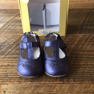 Robeez MIni Shoez Navy Leather T-Strap 9-12 months
